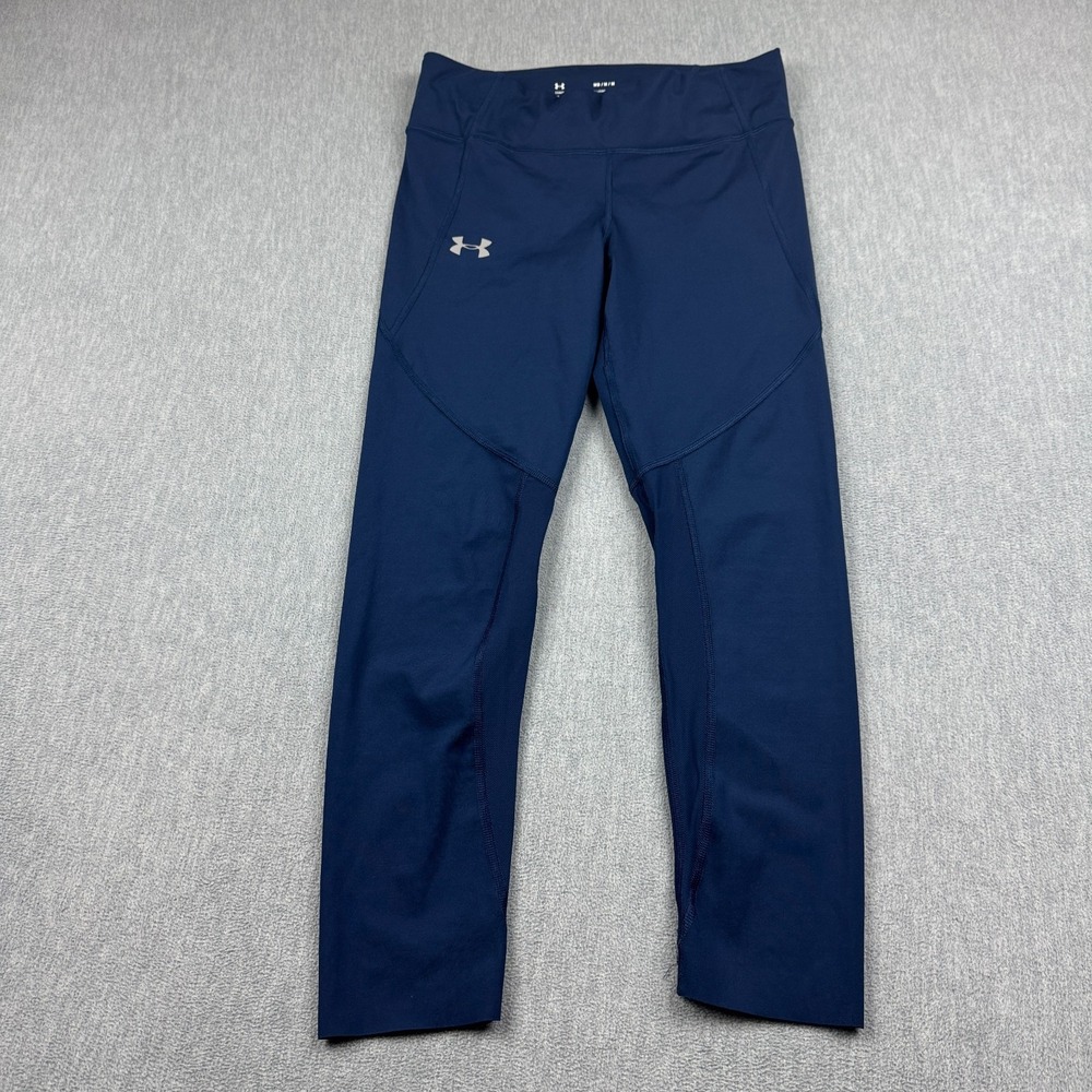 Under Armour Leggings Womens‎ Medium Blue Compression HeatGear Gym Training Yoga